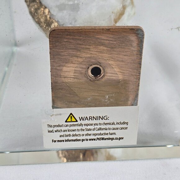 White Quartz Crystal with Rose Gold Accent On Stand Bookend Display Decoration - Picture 11 of 12